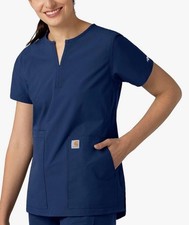 NEW Carhartt Scrubs C12213 Women's Force Modern Fit Notch Neck Tunic Top Small