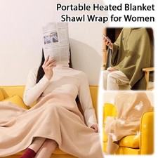 Portable Heated Shawl Power bank Operated, Soft Zipper New Blanket Heated L2Y1