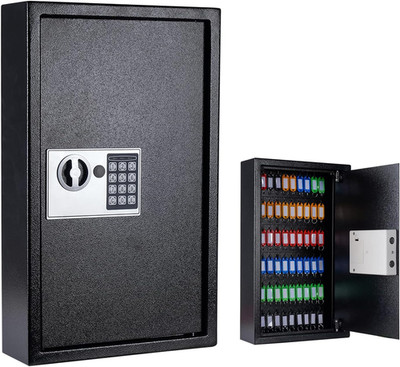 Digital Locking Key Cabinet Organizer with 60 Hooks for Home & Hotel Keys
