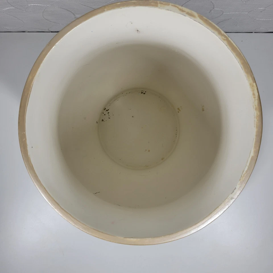 Popular Cesta de basura Bath Maddie de 10" crema floral diseño elevado cubo de basura Foto 3 de 4