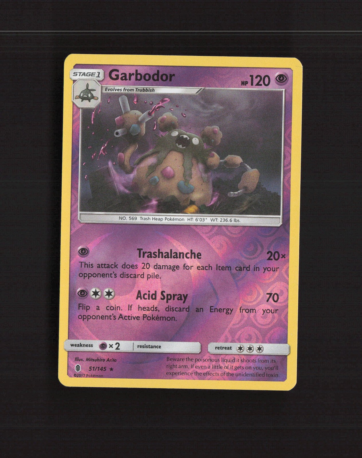 Garbodor 51/145 Guardians Rising Reverse Holo Pokemon Card NM