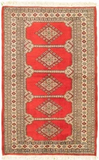 Traditional Hand-Knotted Bordered Carpet 3'1" x 4'11" Wool Area Rug