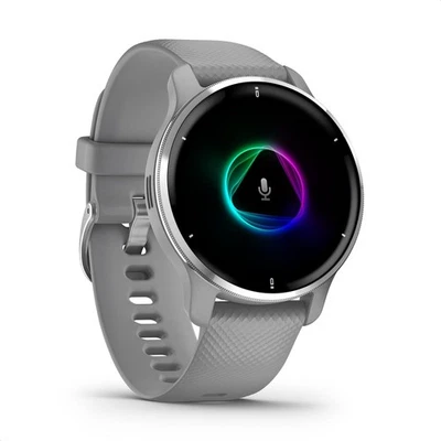 Garmin Venu 2 Plus GPS Fitness Smartwatch AMOLED Touchdisplay Grau/Silber Uhr
