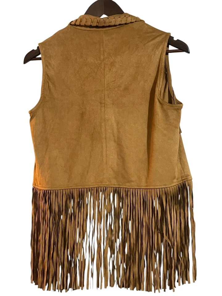 Chalecos de gamuza sintética con flecos tostados Wrangler Lainey Wilson talla pequeña 112368240 Foto 2 de 4