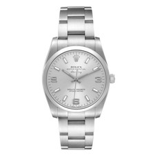Rolex Oyster Perpetual Silver Dial Steel Mens Watch 114200 2