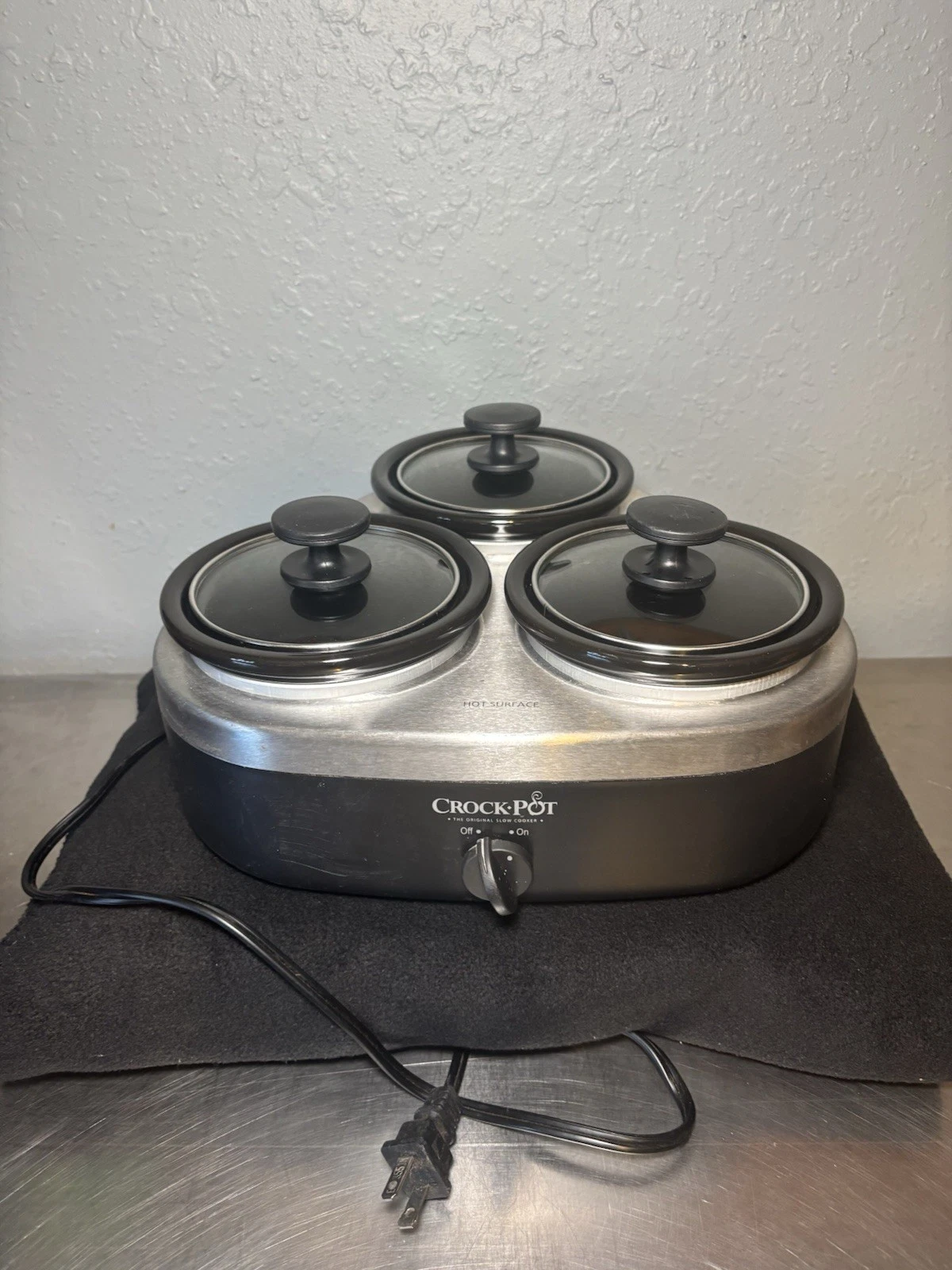 Crockpot Trio 16oz Little Triple Dipper Slow Cooker SCRMTD307-DK