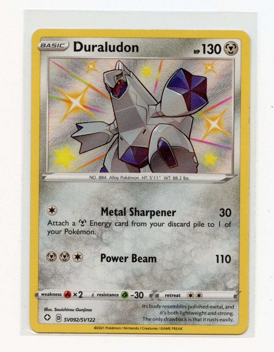 Pokémon TCG Shining Fates Duraludon Shiny Holo Rare SV092/SV122 NM