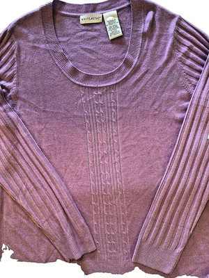 VTG W-14-16 Lilac Scoop Neck Soft Sweater Y2K Cozy Chic Lounge Comfy