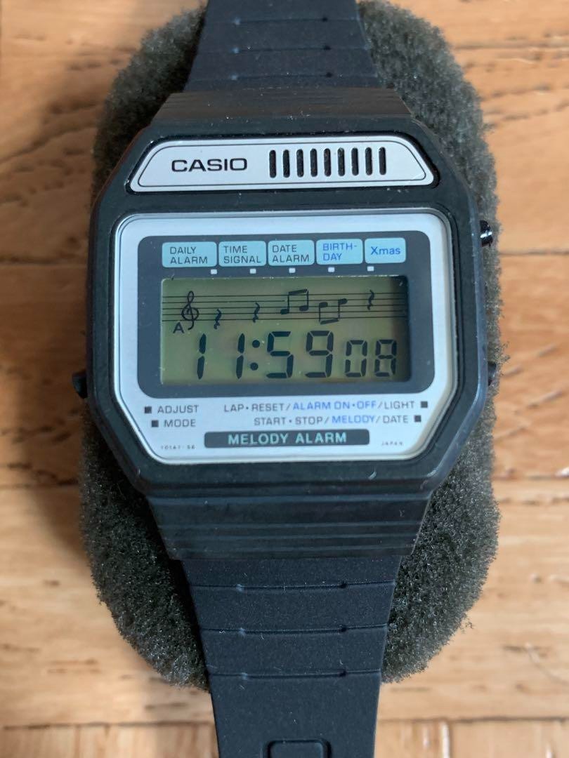 CASIO カシオ MELODY ALARM メロディー アラーム 82H108 Casio Melody Alarm 82H108 Vintage Digital Watch Quartz Navy