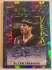 ALLEN IVERSON 2022 LEAF IN THE GAME USED RAINBOW CRACKED ICE AUTO SIGNATURE  1/8
