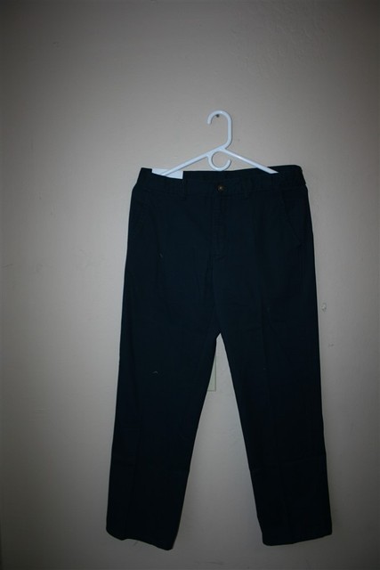 IZOD Flat Front Pant Boys Husky Fit Size 16 Husky Adjustable Waist Navy Blue Men for sale online