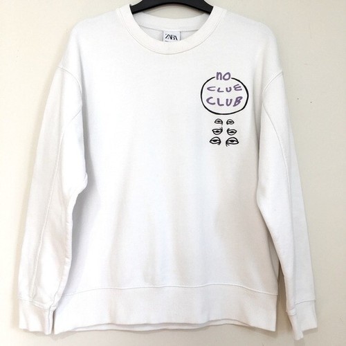 Zara NO CLUE CLUB Neuheit Grafik Langarm Rundhals Pullover Sweatshirt - Bild 2 von 15