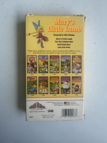 Mary's Little Lamb #2577; original #VHS 1990-RARE VINTAGE COLLECTIBLE - Picture 3 of 5