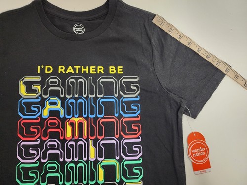 Boys Wander Nation Rather Be Gaming Black Kids Video Game T-Shirt Size L 10/12 - Picture 5 of 8