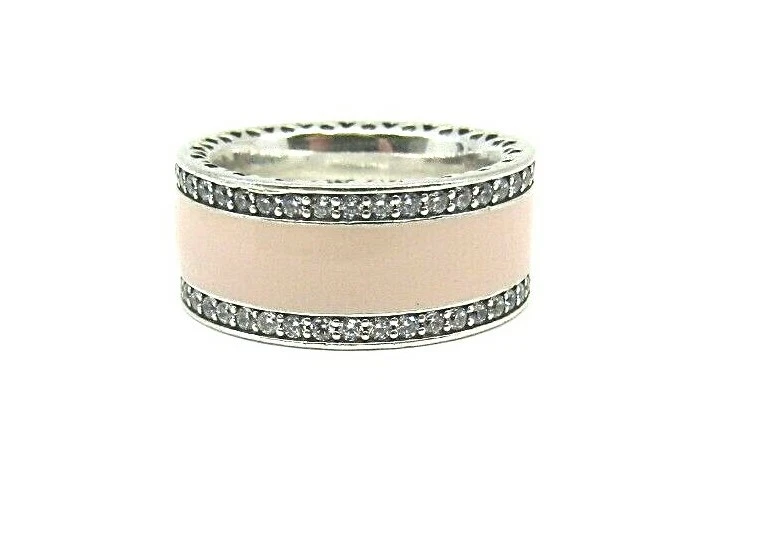 Pandora silver & cz pink hearts ring deals