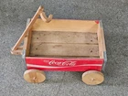 Vintage COCA-COLA RED WOOD CRATE WAGON Wooden Coke Handmade Art
