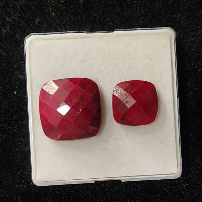 Natural Ruby Old Burma Loose Certified Gemstone Lot 2 Pieces 47 Carat