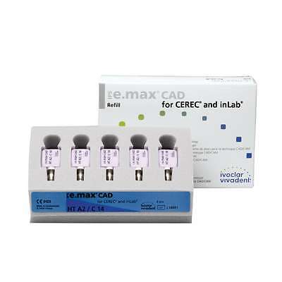 IPS e.max CAD CEREC Ivoclar LT Block, B1 C14, 5 Blocks