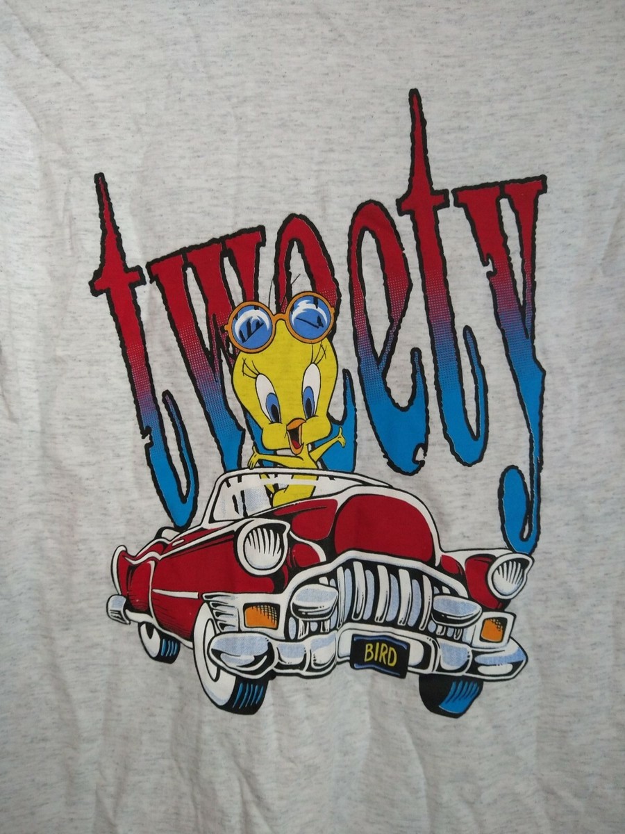 Vintage 90's Tweety Bird Muscle Car Warner Bros Women's Size Large