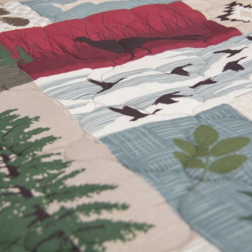 Donna Sharp Montana Forest Wildlife Rustic Lodge Quilted Queen 4-Pc Quilt Set - Picture 3 of 8