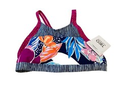 NWT ATHLETA GIRL Paradise Splash Floral Pattern Bikini Top Swimsuit XXL/16