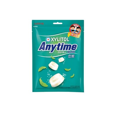 Korea LOTTE Anytime Sugar-Free Xylitol Candy Pouch Pack Mint Fl 185g