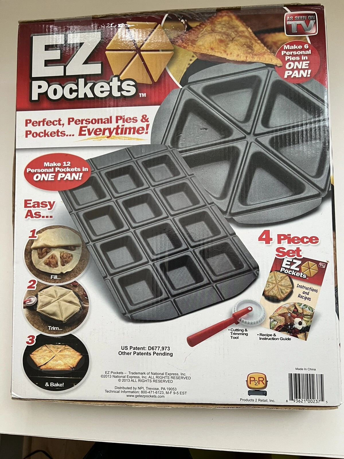 EZ Pockets 4-Piece Non-Stick Baking Kit With Cutting Tool & Recipe book