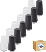 12 Disposable Salt and Pepper Shakers - Plastic Shaker Sets for Restaurants