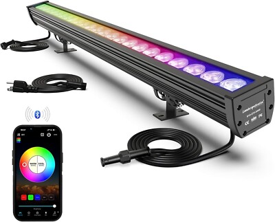 168W RGBIC LED Wall Washer Light Bar, Outdoor Waterproof, Smartphone APP Control