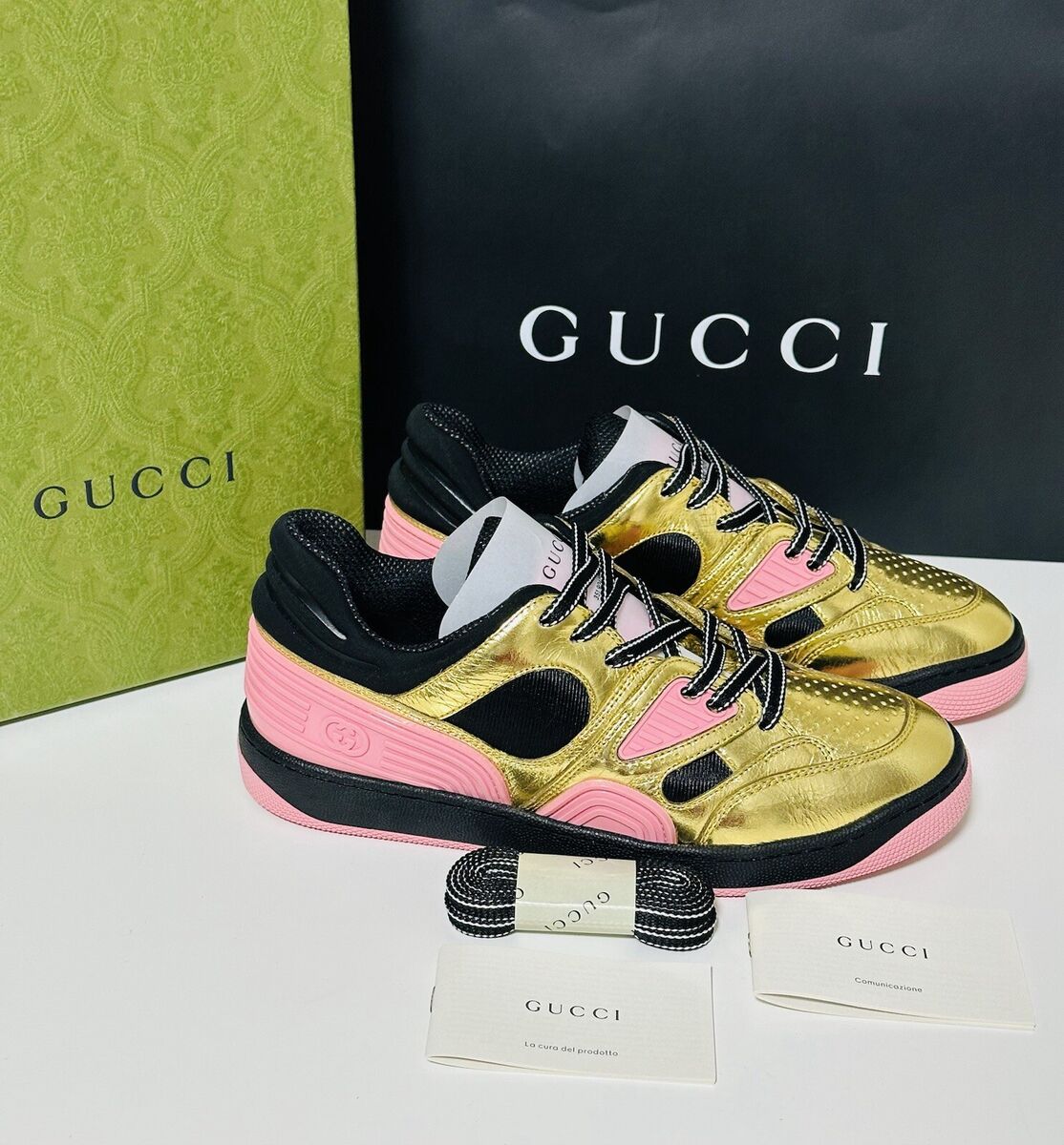 Gucci Wmns Basket 'Black Gold Pink' Size 7 US / 4 UK (37) | eBay Gucci Wmns Basket 'Black Gold Pink' Size 7 US / 4 UK (37) | eBay