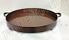 Frontgate Grandinroad BRASS Crocodile cocktail Serving Tray Basket copper $149