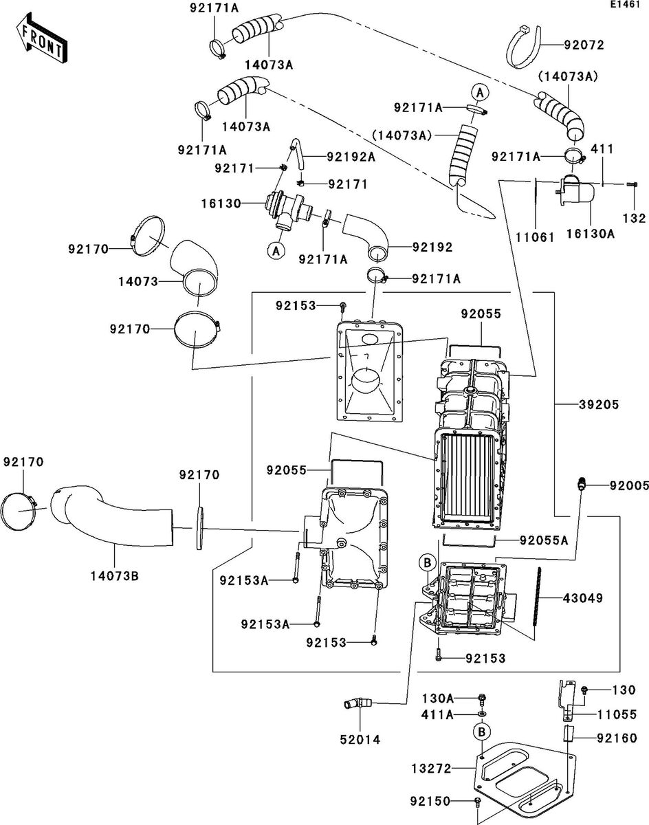 Kawasaki ULTRA300X'12 OEM section (Inter-Cooler) parts Used Kawasaki ULTRA300X'12 OEM section (Inter-Cooler) parts Used