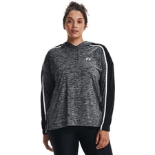 UNDER ARMOUR UA Black Tech Twist HOODIE Hooded Shirt TOP PLUS Womens Size 1X NEW