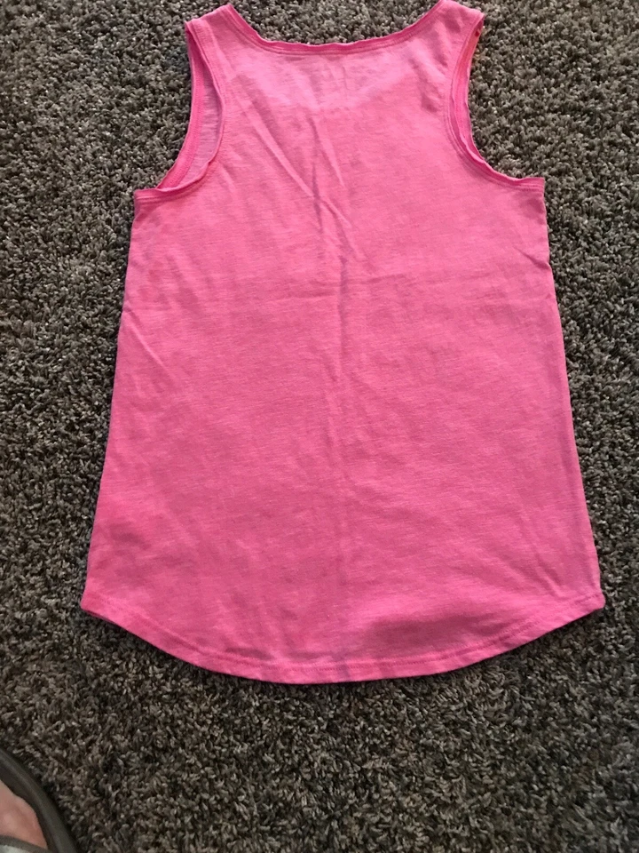 Camiseta sin mangas con estampado gráfico rosa talla 10 'WE WILL CHANGE THE WORLD' para niñas MWOT Foto 4 de 4