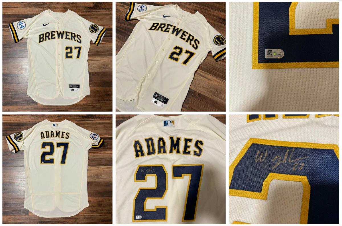 Willy Adames Game Used & Autographed Jersey Milwaukee Brewers 2021 MLB  HOLOGRAM