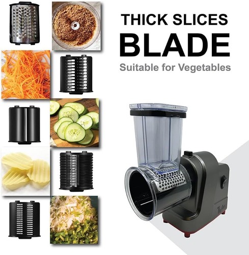 250W Electric Slicer Shredder, Cheese Grater & Salad Maker Machine Silver - Picture 7 of 7