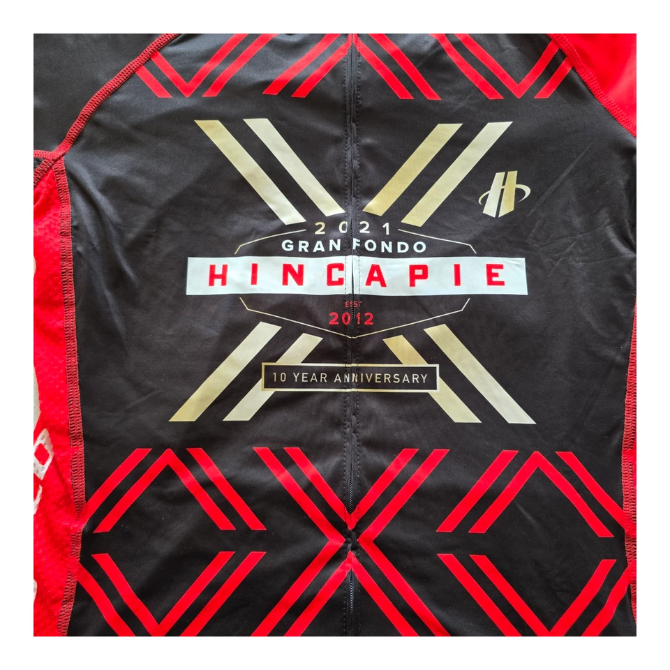 Camiseta deportiva de ciclismo Hincapie 2021 10 aniversario cremallera completa negra y roja para mujer talla M Foto 2 de 4