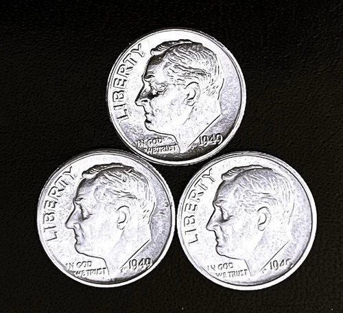 1949 P-D-S 10c SILVER Roosevelt Dimes  Year Set.  UNC   (R245)