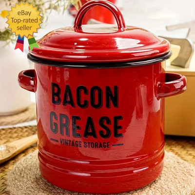Bacon Grease Saver with Strainer    46Oz Grease Container for Kitchen, Cooking O