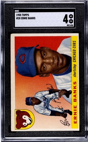 1955 Topps #28 Ernie Banks Chicago Cubs HOF SGC 4 