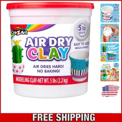 Air Dry Clay (5Lbs), Teacher Supplies, Natural White Modeling Clay for Kids, Scu