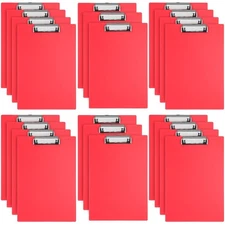 Chinco 22 Pieces Plastic Clipboards Multi Pack Hanging Low Clip Clipboards Le...