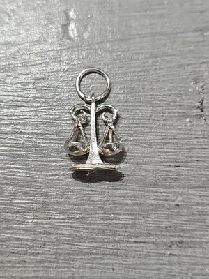 925 Sterling Silber Vintage Waage Waage Sternzeichen Horoskop Gerechtigkeit Zeichen Anhänger