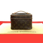 LOUIS VUITTON Nice mini Monogram Handbag leather PVC Brown 34763