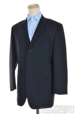 HUGO BOSS Recent Solid Blue 100 Wool Mens Blazer Sport Coat Jacket - 44 R