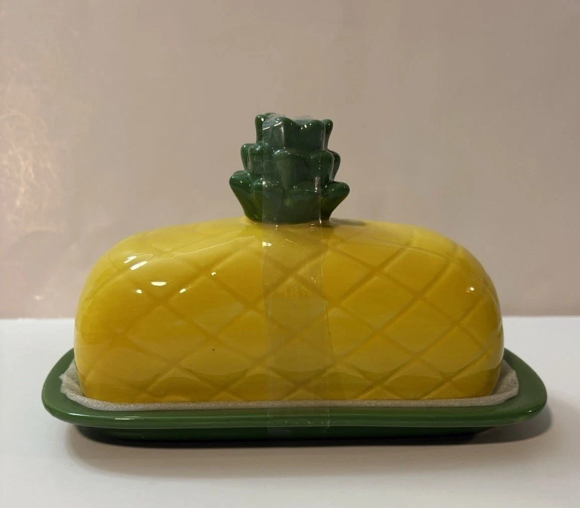 Pineapple Shape Novelty Butter Dish New