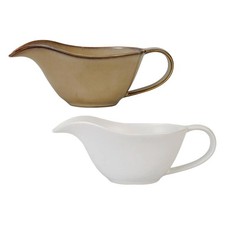 Ceramic Gravy Boat Sauce Bowl Serveware with Spout Reusable Salad Dressing Boat
