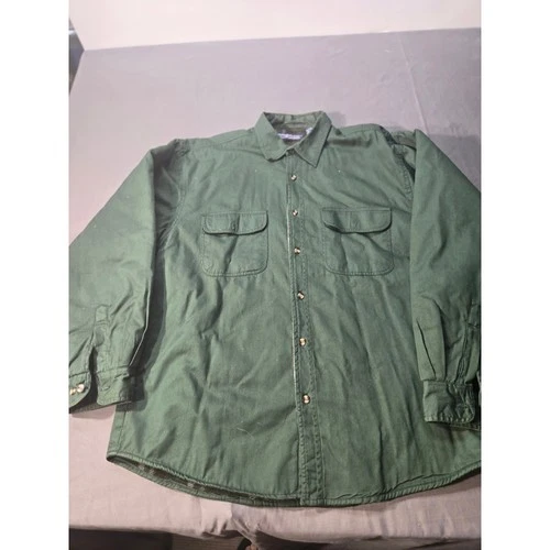 American Culture Mens XL Green Fleece Lined Cotton Twill Shirt Jacket Shacket - product listing photo