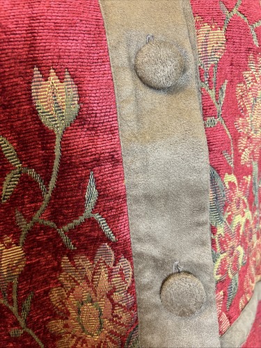 Giacca zingara boho rossa arazzo floreale vintage Isabellas Journey Sanremo bordo pelliccia L - Foto 5 di 17