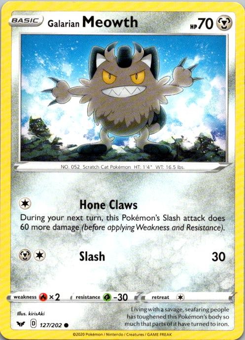 GALARIAN MEOWTH 127/202 SSH: SWORD & SHIELD